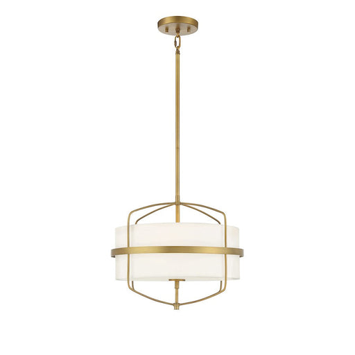 Meridian Modern 3 Light 13" Pendant, Natural Brass - M70101NB