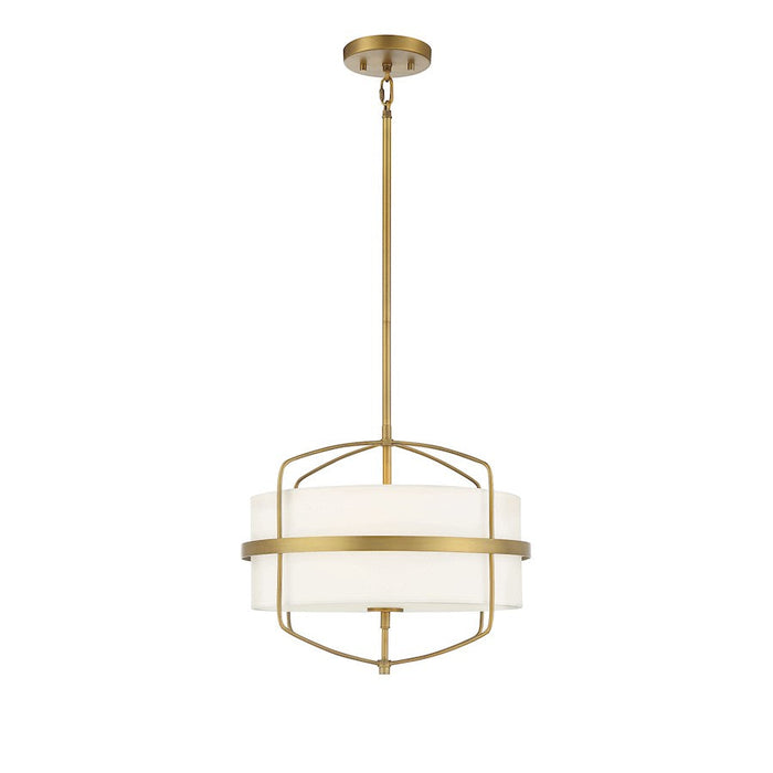 Meridian Modern 3 Light 13" Pendant, Natural Brass - M70101NB