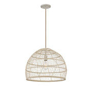 Meridian Bohemian 1 Light Pendant, Natural Rattan/Matching Socket - M70106NR