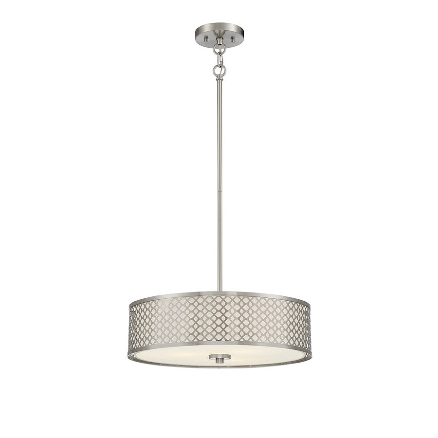 Meridian Modern 3 Light 5" Pendant, Brushed Nickel - M70108BN