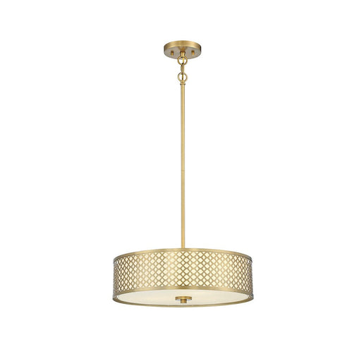 Meridian Contemporary 3 Light 5" Pendant, Natural Brass - M70108NB