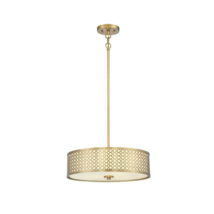 Meridian Contemporary 3 Light 5" Pendant, Natural Brass - M70108NB