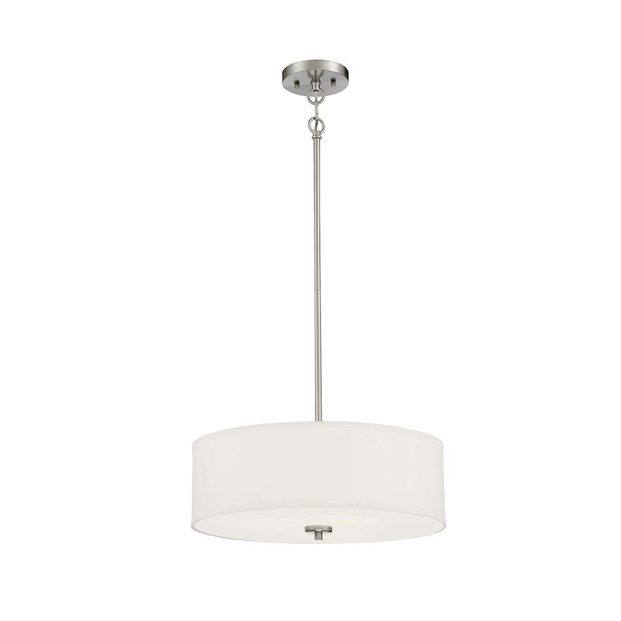 Meridian Mid-Century Modern 3 Light 6.5" Pendant, Brushed Nickel - M70109BN