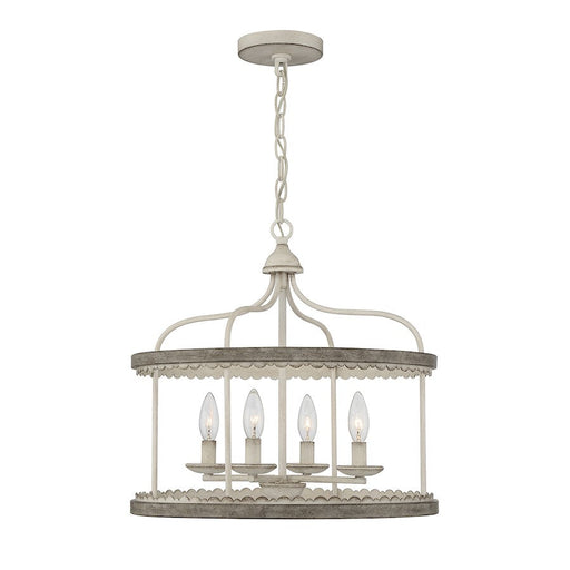 Meridian Shabby Chic 4 Light Pendant, Silo - M70110SIL