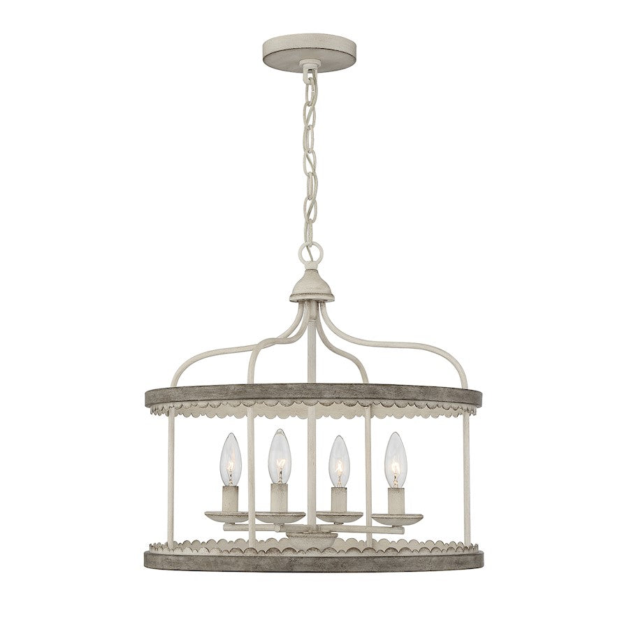 Meridian Shabby Chic 4 Light Pendant, Silo - M70110SIL