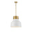 Meridian Vintage 1 Light 18" Pendant, White/Natural Brass - M70115WHNB