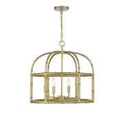 Meridian Bohemian 4 Light 20" Pendant, Burnished Brass - M70116BB