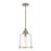 Meridian Vintage 1 Light 12.75" Pendant, Natural Brass/Clear