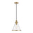 Meridian Vintage 1 Light 12.75" Pendant, Natural Brass/Clear - M70121NB