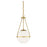 Savoy Meridian 1 Light 25" Pendant, Natural Brass/White - M7025NB