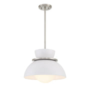 Savoy Meridian 1 Light Pendant, Brushed Nickel/Opal - M7026BN