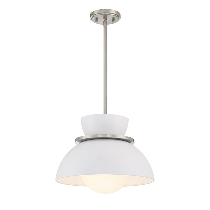 Savoy Meridian 1 Light Pendant, Brushed Nickel/Opal - M7026BN