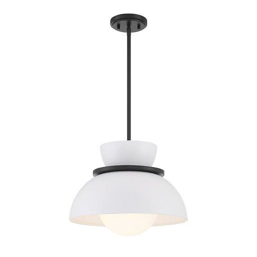 Savoy Meridian 1 Light 9" Pendant, Matte Black/Opal - M7026MBK