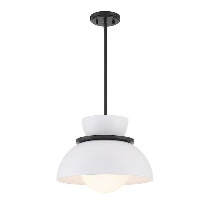 Savoy Meridian 1 Light 9" Pendant, Matte Black/Opal - M7026MBK