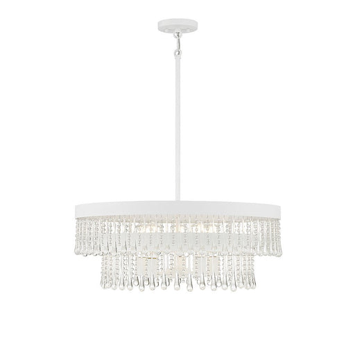 Savoy Meridian 6 Light Pendant, Bisque White - M7038BQW