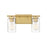 Meridian Transitional 2 Light Bathroom Vanity, Brass/Clear Swirl - M80037NB