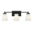 Meridian Contemporary 3 Light 8" Bathroom Vanity, Matte Black/Milk - M80058MBK