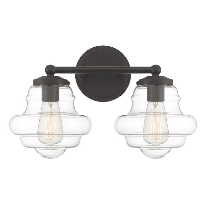 Meridian Vintage 2 Light Bathroom Vanity, Oil Rubbed Bronze/Clear - M80072ORB