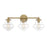 Meridian Vintage 3 Light 10" Bathroom Vanity, Natural Brass/Clear - M80073NB