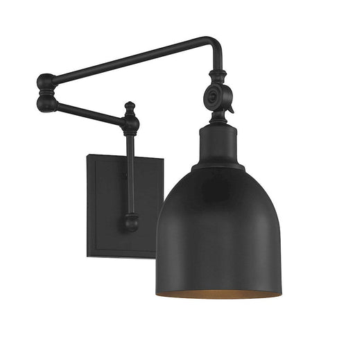 Meridian Traditional 1 Light 13" Adjustable Wall Sconce, Black - M90019MBK