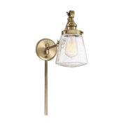 Meridian Industrial 1 Light Adjustable Wall Sconce, Brass/Clear - M90020NB