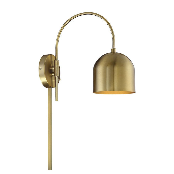 Meridian Modern 1 Light 13" Adjustable Wall Sconce, Natural Brass - M90045NB