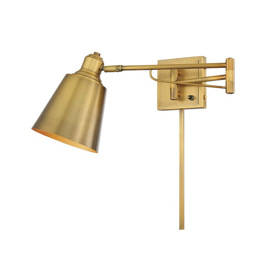 Meridian Industrial 1 Light 8" Adjustable Wall Sconce, Brass - M90047NB