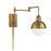 Meridian Industrial 1 Light Adjustable Wall Sconce, Brass/White