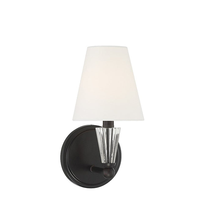 Savoy Meridian 1 Light 12" Wall Sconce, Matte Black - M90102MBK