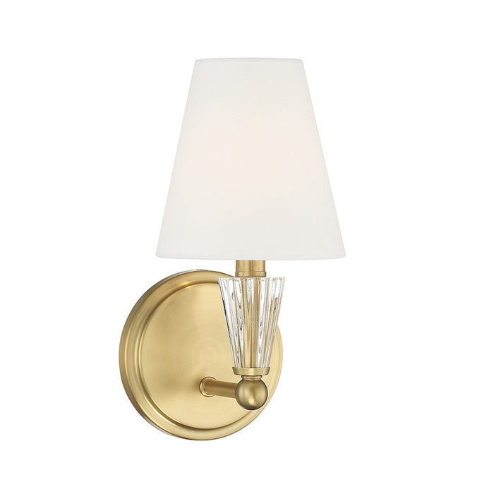 Savoy Meridian 1 Light 12"Wall Sconce, Natural Brass - M90102NB