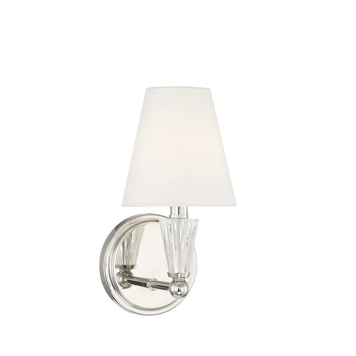 Savoy Meridian 1 Light 12" Wall Sconce, Polished Nickel - M90102PN