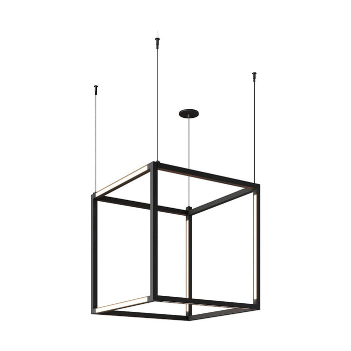 Tech Lighting Brox Cube 24" Pendant, Black/24V Remote Canopy - 700BRXCL93024BR