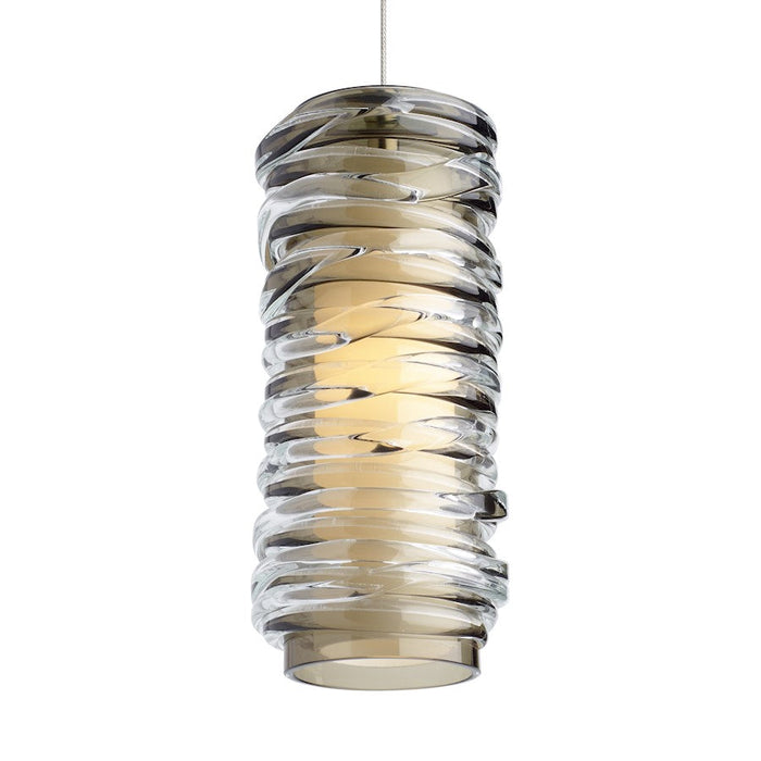 Visual Comfort Modern FJ Leigh Pendant, Smoke/Satin Nickel