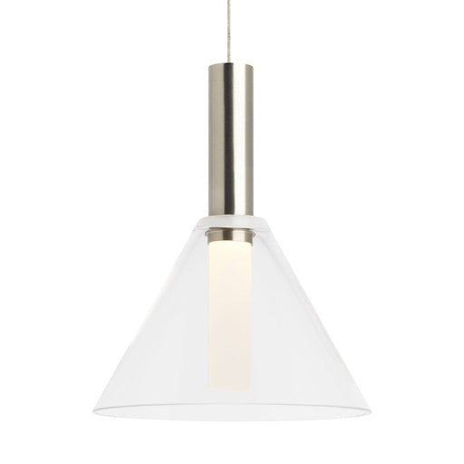 Visual Comfort Modern FJ Mezz Pendant, Smoke/Satin Nickel LED