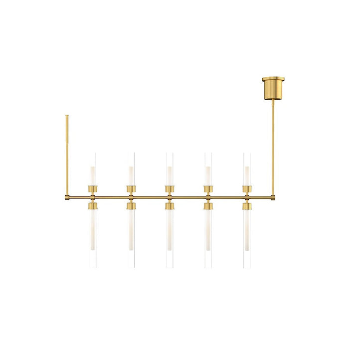 Tech Lighting Linger 48" Linear Suspension, Natural Brass - 700LSLNG48NB-LED930