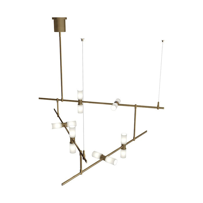 Visual Comfort Modern Modernrail 2 Cylinder Chandelier, Aged Brass SRF