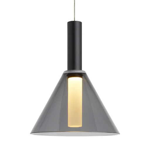 Visual Comfort Modern MP Mezz Pendant, Smoke/Satin Nickel LED