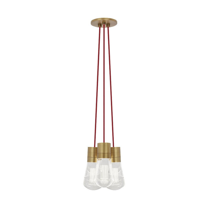 Visual Comfort Modern Alva 3Lt Pendant/LED922, BS/Red - 700TDALVPMC3RNB-LED922