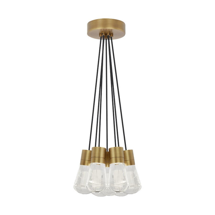 Visual Comfort Modern Alva 7Lt Pendant/LEDWD, BS/BK - 700TDALVPMC7BNB-LEDWD