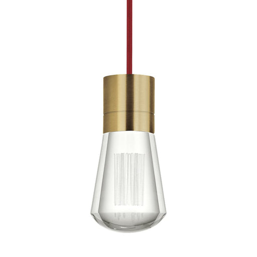 Visual Comfort Modern Alva 1Lt Pendant/LED922, Brass/Red - 700TDALVPMCRNB-LED922