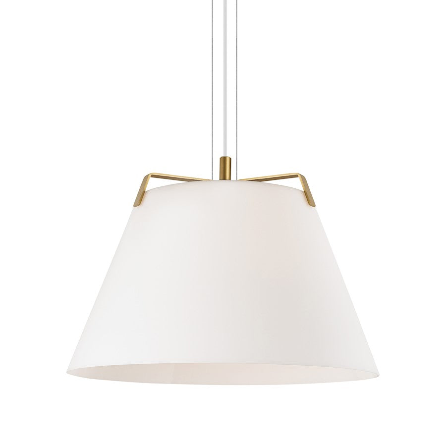 Visual Comfort Modern TD-Devin Pendant, White Polished Nickel W-LED930