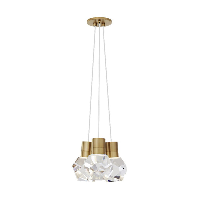 Visual Comfort Modern Kira 3Lt Pendant/LEDWD, Brass/White - 700TDKIRAP3WNB-LEDWD