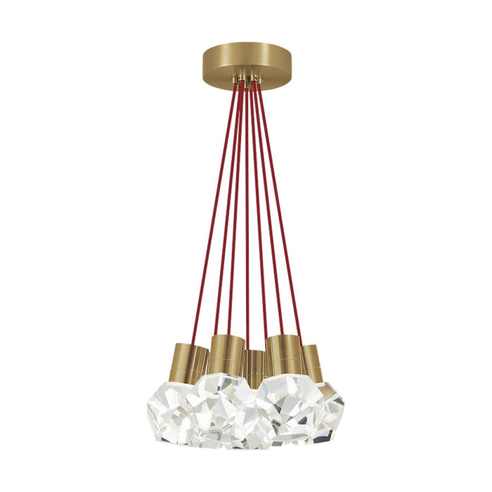 Visual Comfort Modern Kira 7Lt Pendant/LED922, Brass/Red - 700TDKIRAP7RNB-LED922