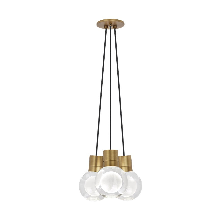 Visual Comfort Modern Mina 3Lt Pendant/LED922, BS/LE/BK - 700TDMINAP3CBNB-LED922