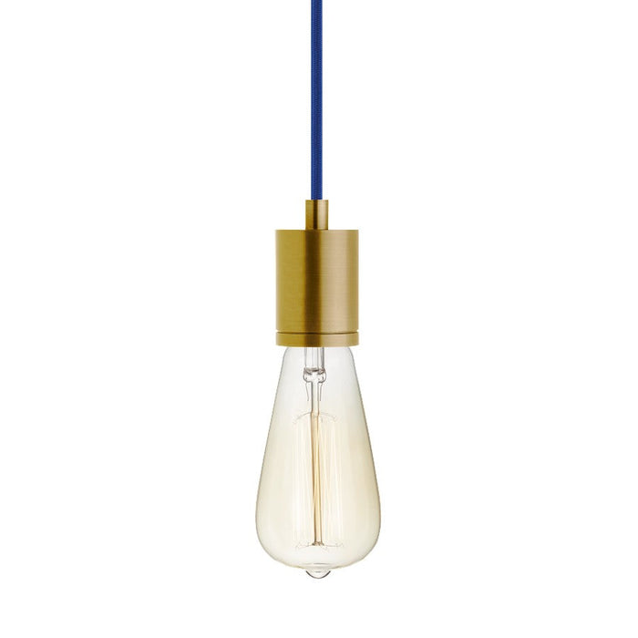 Visual Comfort Modern SoCo 1Lt Pendant, Brass/16ft Blue Cord - 700TDSOCOPM16UNB