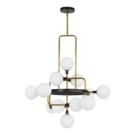 Visual Comfort Modern Viaggio Chandelier, Opal/Brass