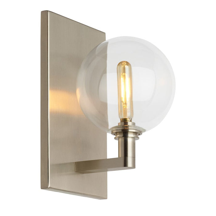 Visual Comfort Modern Gambit Wall Light, Clear/Satin Nickel