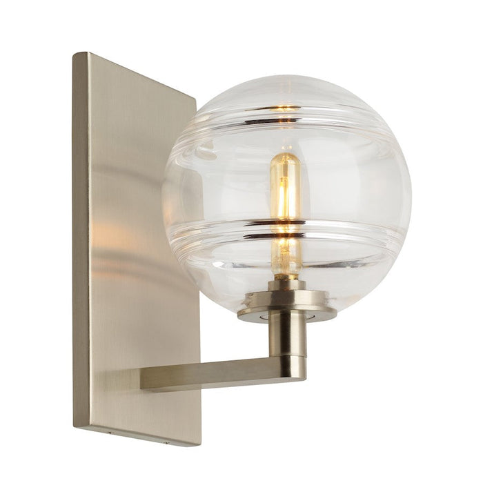 Visual Comfort Modern Sedona Wall Light, Clear/Satin Nickel