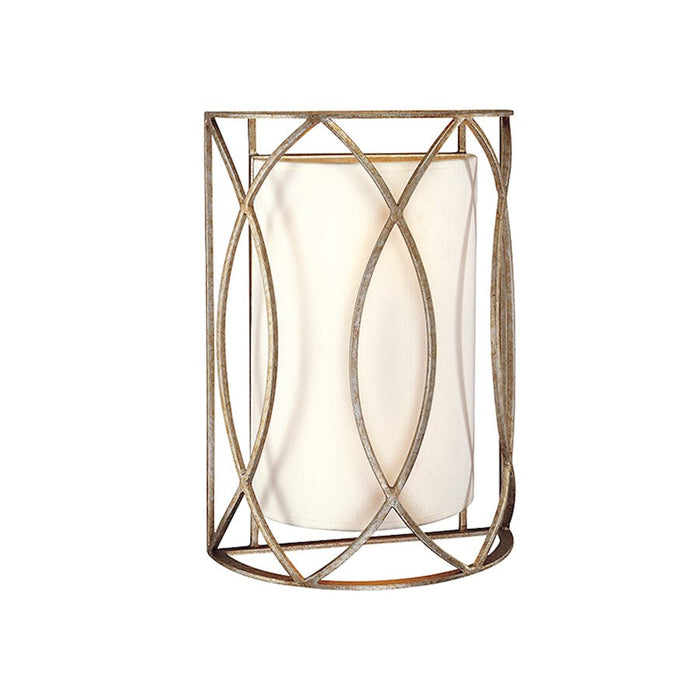 Troy Lighting Sausalito 2Lt Wall Sconce, Silver Gold/Hardback Linen - B1289-SG