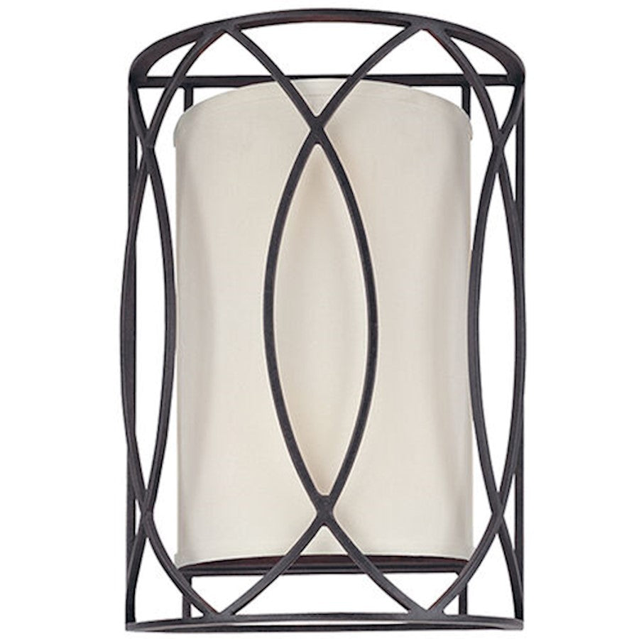 Troy Lighting Sausalito 2Lt Wall Sconce, Deep Bronze/Hardback Linen - B1289-TRN